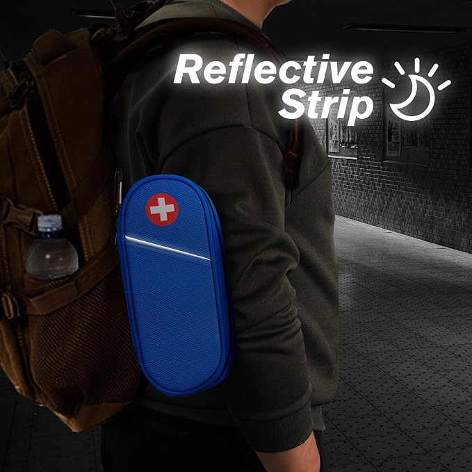 SITHON EpiPen Medical Carrying Case Insulated Medication Organizer Bag | Emergency Medical Travel Pouch Holds 2 EpiPens, Asthma Inhaler, Anti-Histamine, Auvi-Q, Allergy Medicine Essentials