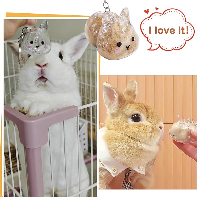 Rabbit Hair Keychain Transparent Pet Fur Keepsake with Tweezer | Portable Rabbit Fur Keychain DIY Pet Hair Memorial Keepsake Bunny Hairs Collector Charm Storage Box, Rabbits Lover Gifts