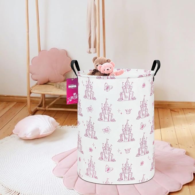 Castle Storage Bin Nursery Organizer Basket | Organizer Bin Dirty Clothes Collapsible Waterproof for College Dorms, Boys and Girls Bedroom,Bathroom