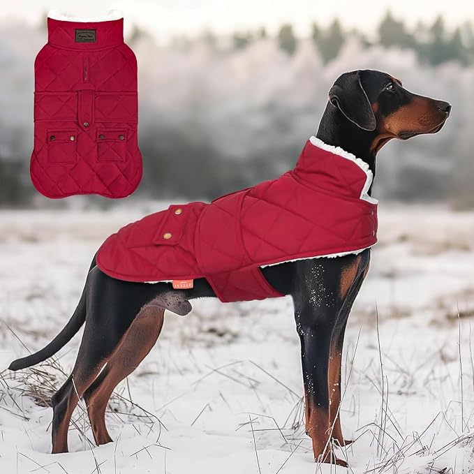KYEESE Waterproof & Windproof Dog Coat for Large Dogs Puffer Jacket