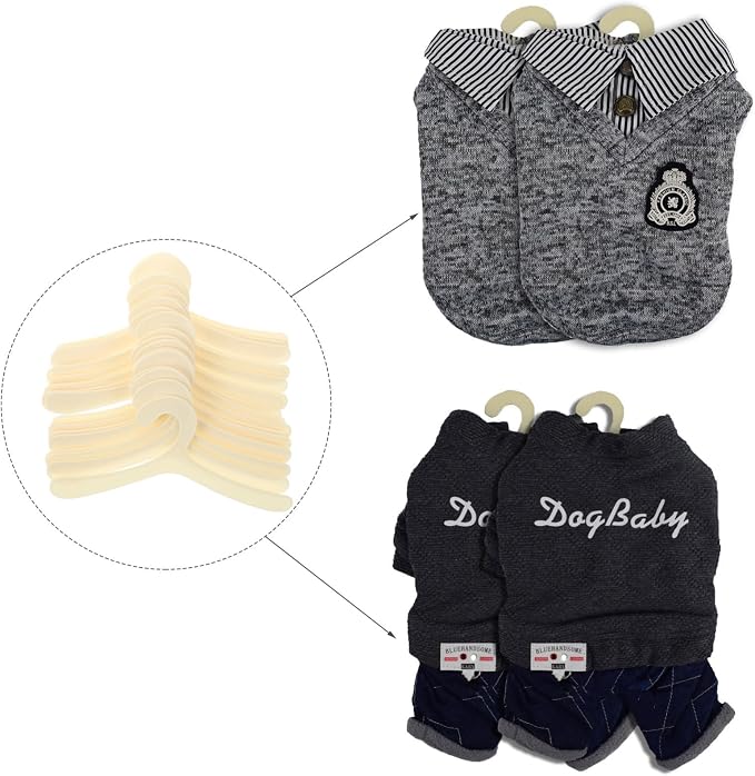 YARNOW 20Pcs Pet Clothes Hangers Portable Plastic Rack for Dogs Apparel | 19cm Size, Neat Storage for Pet Outfits, Easy to Carry, Practical Organizer for Pet Lovers