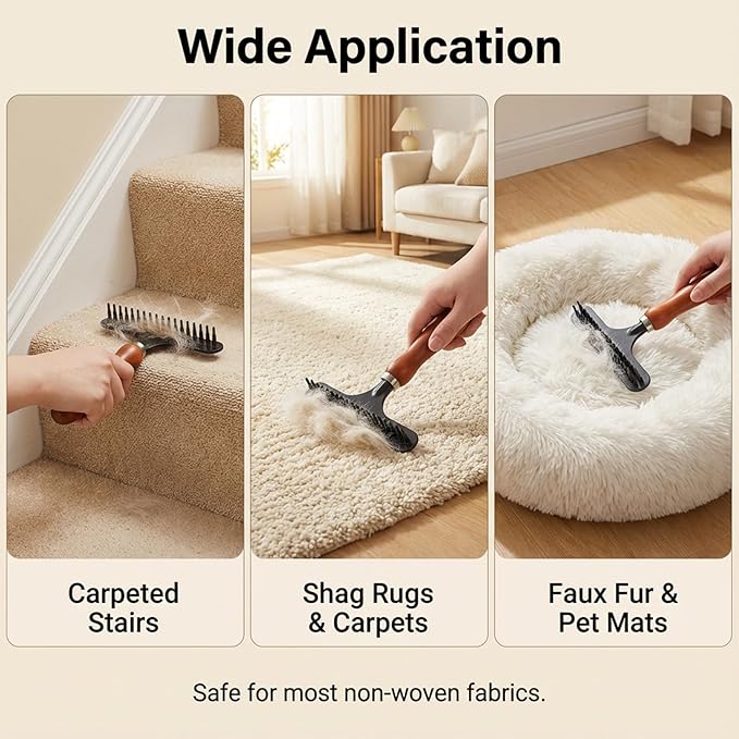 Portable Carpet Rake Hand Held Carpet Rake for Restoration Matted & Shag Rug Groomer and Hair Cleaner Suitable for Carpets Making Carpets Fluffy Again (5.6 x 4.3 inches 1 Piece)