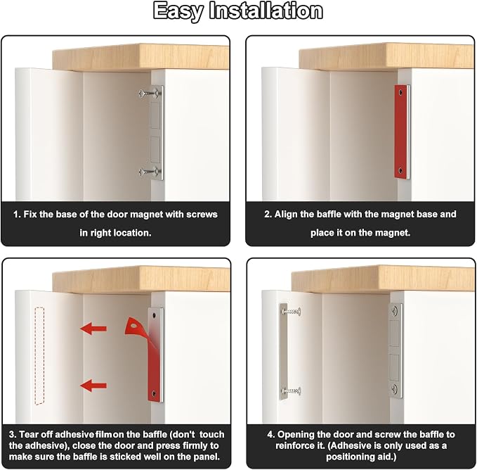 Cabinet Magnet Jiayi Door Catch, 8 Pack Ultra Thin Cabinet Door Magnetic 30 LB Kitchen Drawer Magnets Closures, Door Magnetic Catch Cupboard Double Magnets Latch for Wardrobe Closet Door Closing
