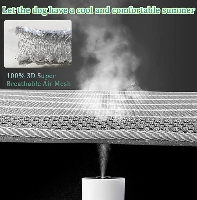 REEZEIVI Breathable 3D Air Mesh Pet Mat,Anti-Slip Bottom,Washable,22×16 | Dog Crate mat / Pet Crate pad,Anti-Slip Bottom,Non-stuffy,Machine Washable