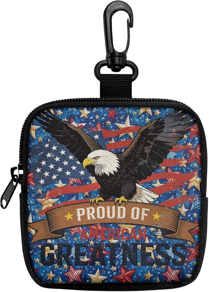 Dog Treat Pouch Dog Training Reward Pouch with Carabiner Small Dogs Treat Bag Pet Food Bags Zipper Closure to Avoid Spilling American Pride Eagle Greatness