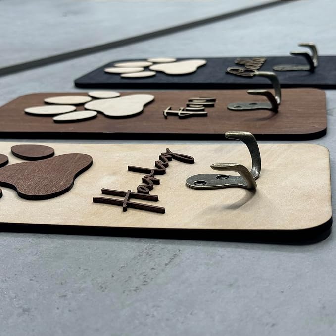 Personalized Dog Leash Holder Wall Mount, Pet Harness Hanger, Dog Collar Organizer for Entryway, Key Rack for Wall Decorative, Memorial Cat Leash Holder for Wall, Pet Loss Gifts, Home Decor