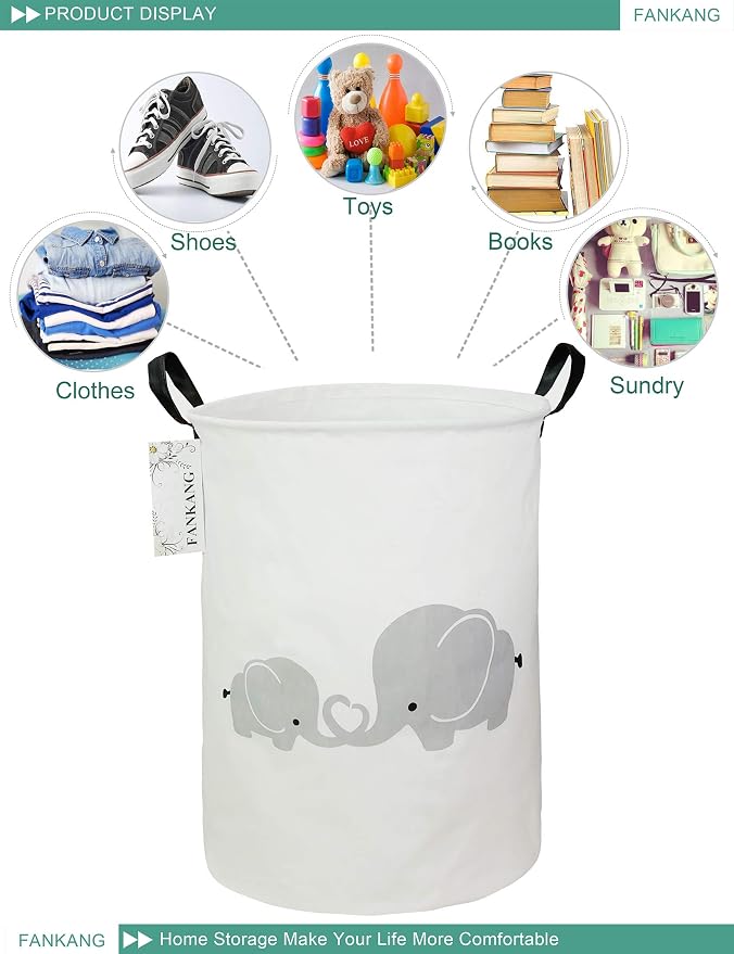 Storage Bin Foldable Nursery Organizer Basket | Foldable with Waterproof PE Coating Organizer Bin for Kids Boys and Girls,Office,Bedroom,Clothes