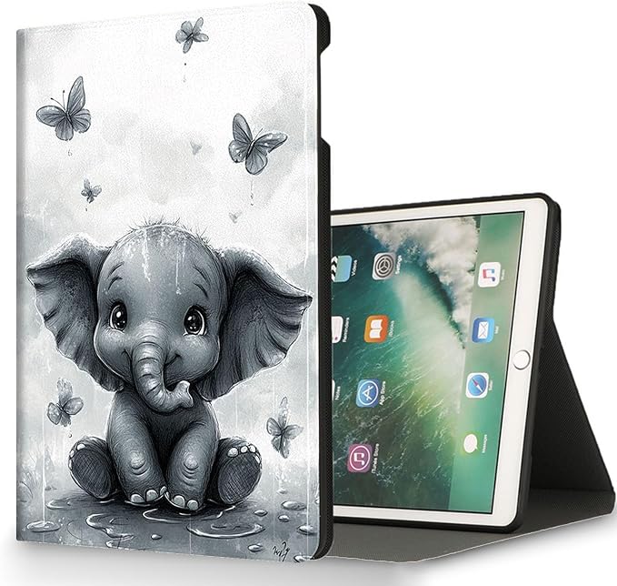 for Microsoft Surface Pro 8-13" 2021 Tablet Case,Auto Wake/Sleep,Adjustable Stand Protective Cover - Cute Elephant