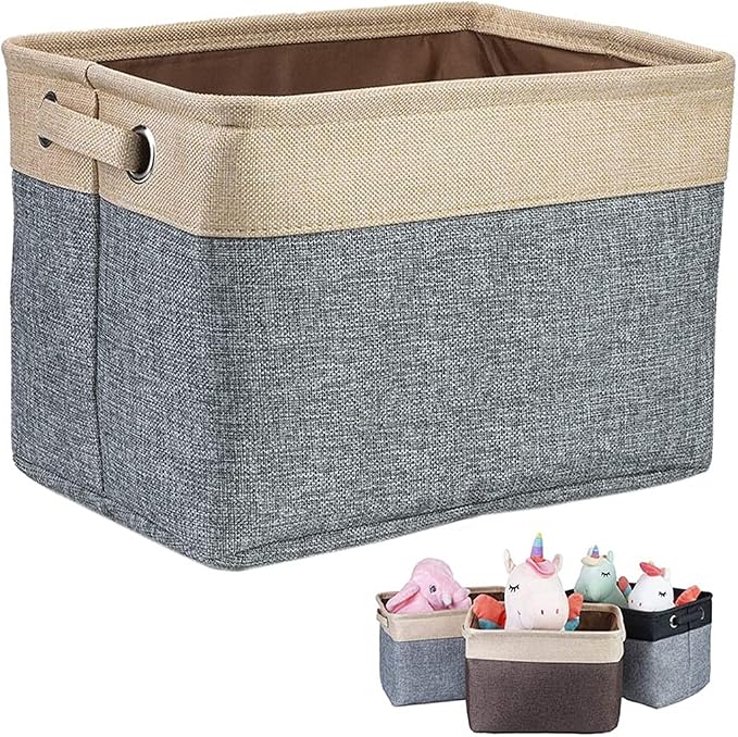 Storage Basket Foldable Linen Bag Portable Organizer Pet Daily Necessities Storage Box Clothes (Color : A,) (B One Size)