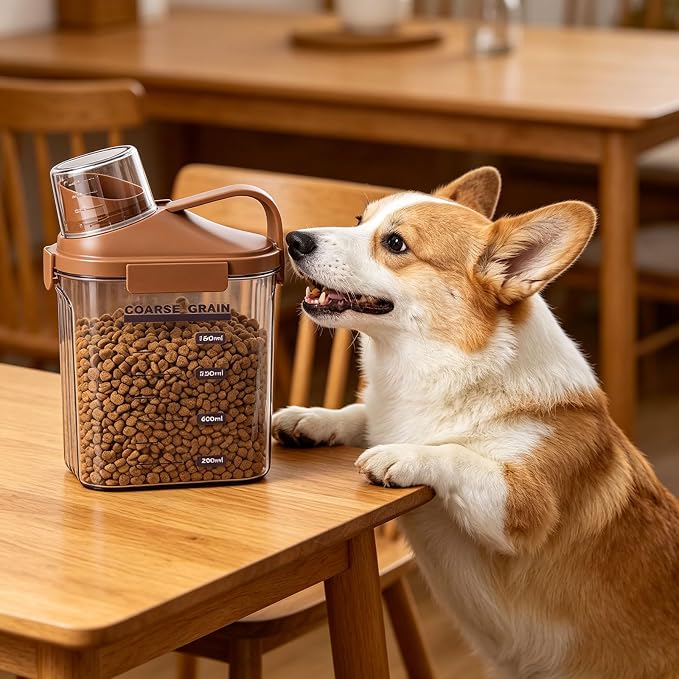 Visible Pet Keeper with Easy Carry Handle and Textured Base for Mobility and Stability Household Pet Supply Storage