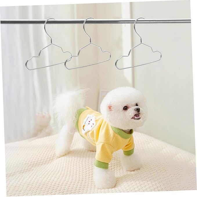 Luxshiny 10pcs Pet Hanger Steel Clothing Rack for Dogs Cats Space-saving Garment Drying for Pet Apparel Stylish Finish