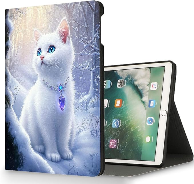 for Microsoft Surface Go 4/3/2/1-10.5" 2021 Tablet Case,Auto Wake/Sleep,Adjustable Stand Protective Cover - White Cat