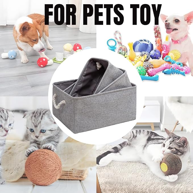 Custom Embroidered Collapsible Storage Baskets with Pet's Name/Text,Personalized Storage Bin Organizer with Handle,Storage Box for Dog Cat Toys,Clothing,Blankets