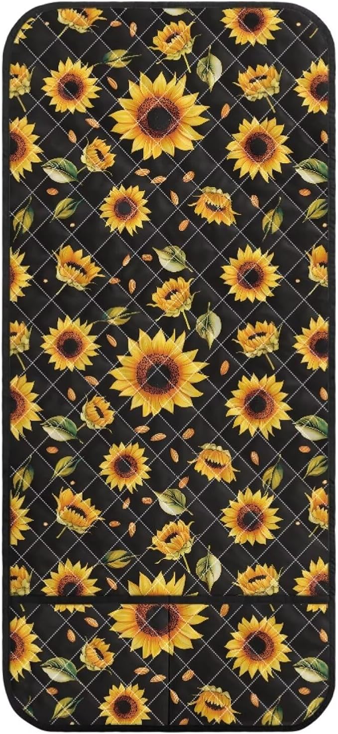 Sunflower Stretch Couch Arm Covers with Two Pockets Breathable Armrest Covers Chairs Arm Cover Easy to Clean, Scratch-Resistant Sofa Arm Protector Home Furniture Decor Cover