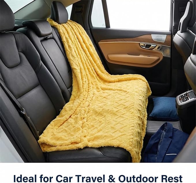 Emotional Support Blanket Yellow for Dogs, Soft Plush Polyester Dog Blanket with Cable Knit Pattern, Blanket for Couch, Bed, Crate, Car, Machine Washable (Pink, 150 * 200cm/59.05 * 78.74in)