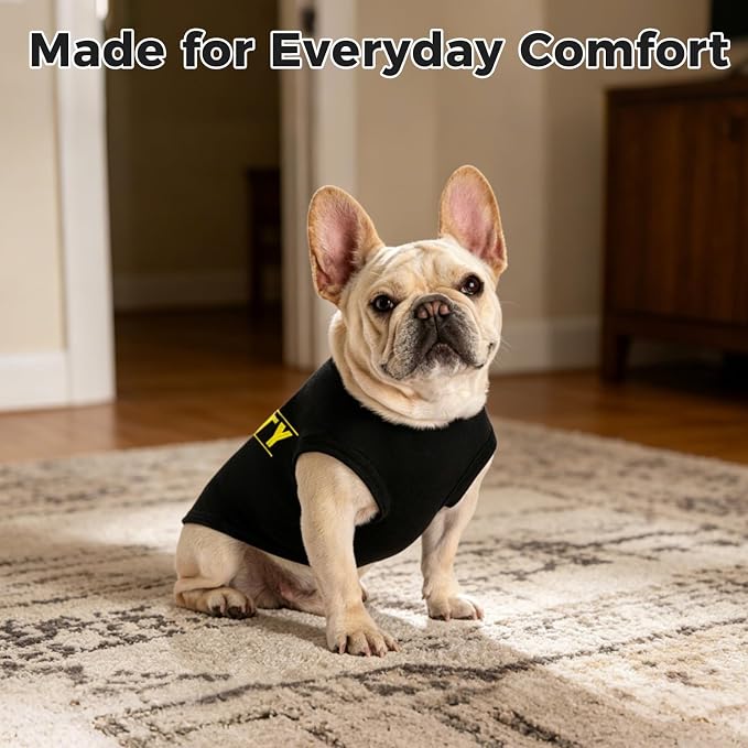 BINGPET Embroidered Security Dog Shirts,Soft Cotton Puppy Tshirt,Breathable Lightweight Dog Costumes Tank Top Vest,Machine Washable Stretchy Clothes for Small Medium Large Dogs Boy Girl (XL)