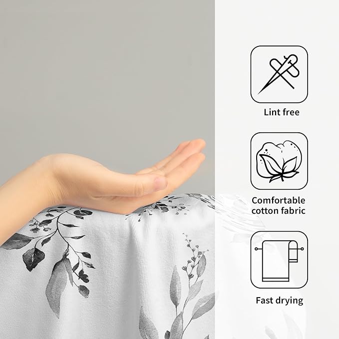 Giwawa Grey Eucalyptus Hand Towels Set of 2 Sage Leaves Soft Absorbent Small Bath Towel Kitchen Dish Guest Towel for Bathroom Hotel Gym Spa