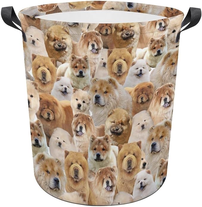 Cute Chow Chow Dog Laundry Basket Laundry Hamper, Foldable Waterproof Pet Chow Chow Dog Clothes Storage Bucket Organizer For Bathroom Bedroom, Chow Chow Dog Lover Gifts