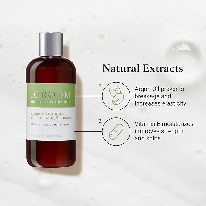 iGroom Argan+Vitamin E Dog Shampoo, Groom Like a Professional, Enhanced Cleaning Power, Recommended pH Balance, Made in USA, Gallon