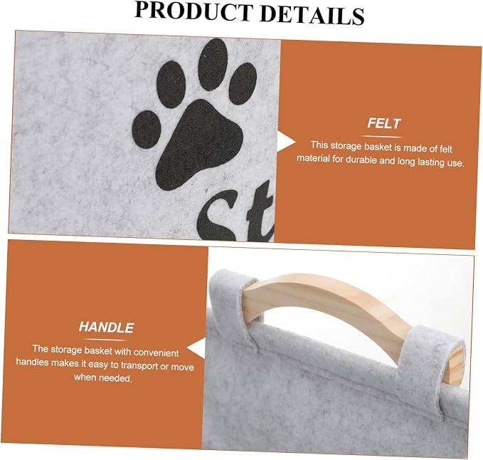 Toyvian Sundries Storage Organizer Bin Portable Handle Stylish Container for Pet Toys Clothing and Decorative Storage for Home and Office