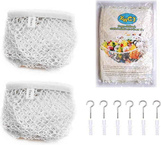 Stuffed Animal Net or Hammock, Toy Hammock, Teddy Bear Hammock, There are 25 Rubber Bands in The Elastic of Our Stuffed Animal Storage Net!