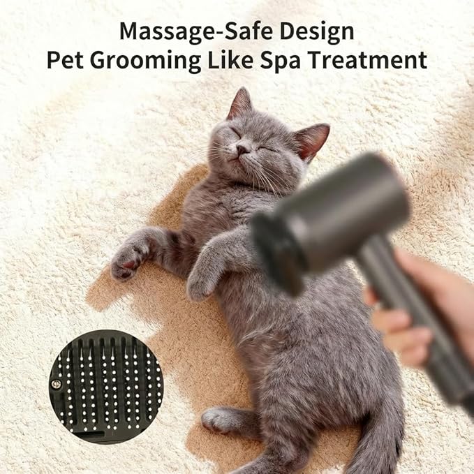 LUMIXA Heated Pet Grooming Brush, Third-Party Accessory Compatible with Dyson Supersonic Hair Dryer HD01 HD02 HD03 HD04 HD08 HD15, Professional Deshedding Tool for Dogs & Cats (Dryer Not Included)
