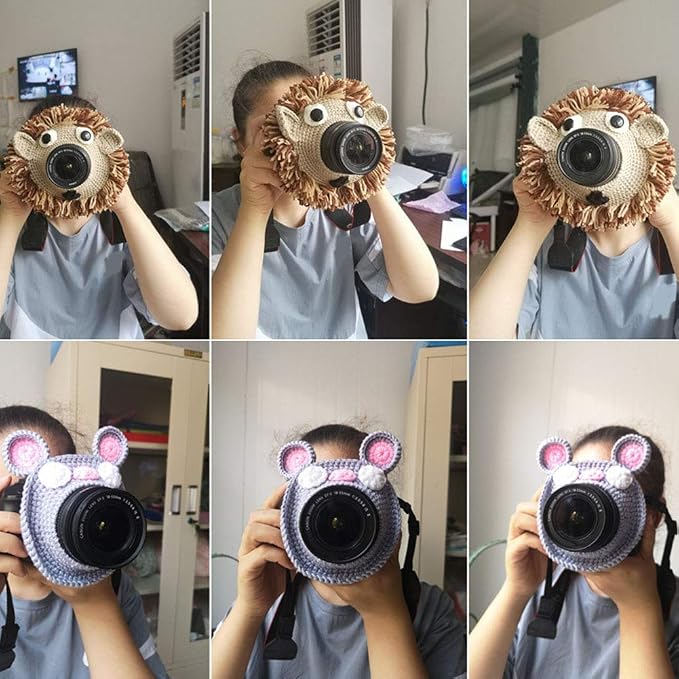 Saycker Huggers,Animal Shutter Hugger, Camera Lens Stand, Cute Animal Lens Accessory Teaser Toy,Photography Props, Camera Buddies Posing Prop for Portable Video Devices(Orange)