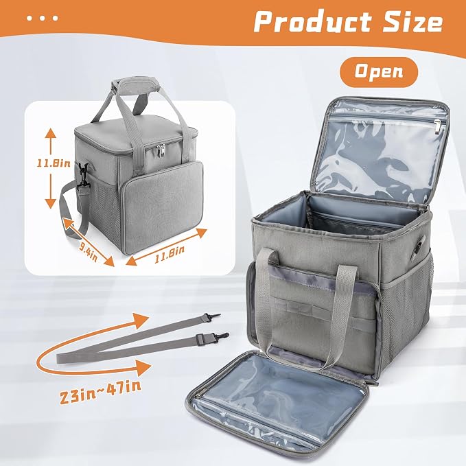SMYV Pet Grooming Bag for Dog Grooming Supplies, Dog Tote Travel Bag for Pets Grooming Tools Kit Accessories - Grey