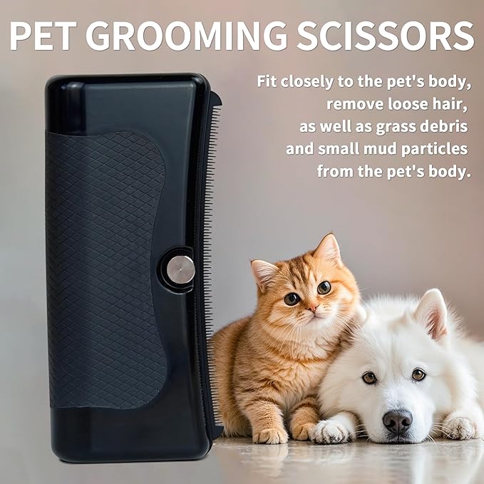 Pet Deshedding Brush for Dogs, Cats, Rabbits, Horses, Gentle Grooming Tool for Loose Hair & Matted Fur, Ergonomic Handle