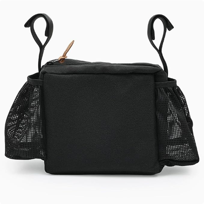 Haofy Dog Stroller Caddy Organizer Large Capacity Hanging Bag for Pet Stroller Accessories Multifunctional Storage Pockets Water Bottle Holder Pet Travel Hiking Camping Carrier (Black)