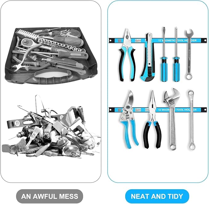 8 PCS Magnetic Tool Holder Strip,Tool Magnet Bar for Garage Organization, Heavy Duty Space Saving Tool Organizer with Mounting Screws for Garage, Workshop, Kitchen (18 inch)