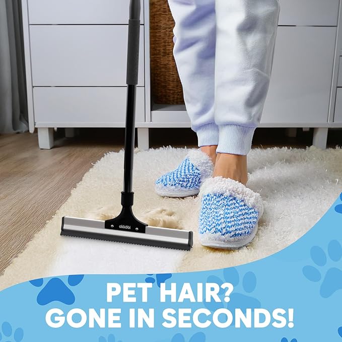 Carpet Rake for Pet Hair Removal – Carpet Scraper – Dog & Cat - Pet Hair Broom for Rugs, Furniture – Adjustable Rug Broom for Pet by Okköbi