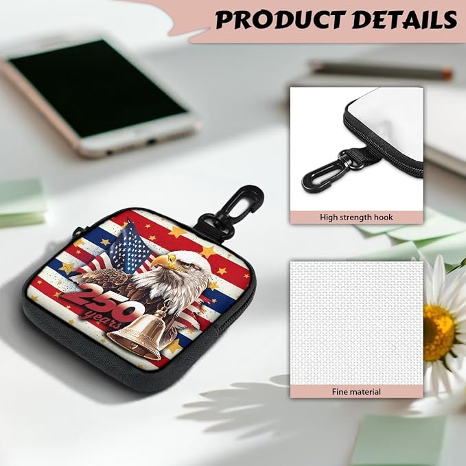 Dog Treat Pouch for Pet Walking and Training Pouch Small Fanny Zipper Design Portable Snack Dispenser Kit for Outdoor Use American Eagle 250th Anniversary