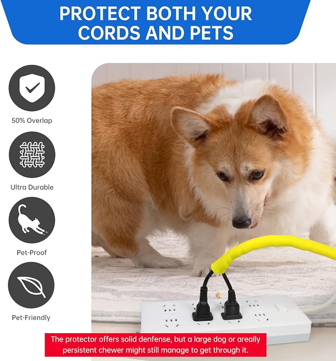 Split Braided Cable Sleeve，Flexible Wire Loom Tubing, Automotive Cord Protector Pet Proof, Cable Management for Computer TV Electric Wires Harness 16ft (Yellow, 16mm（5/8")