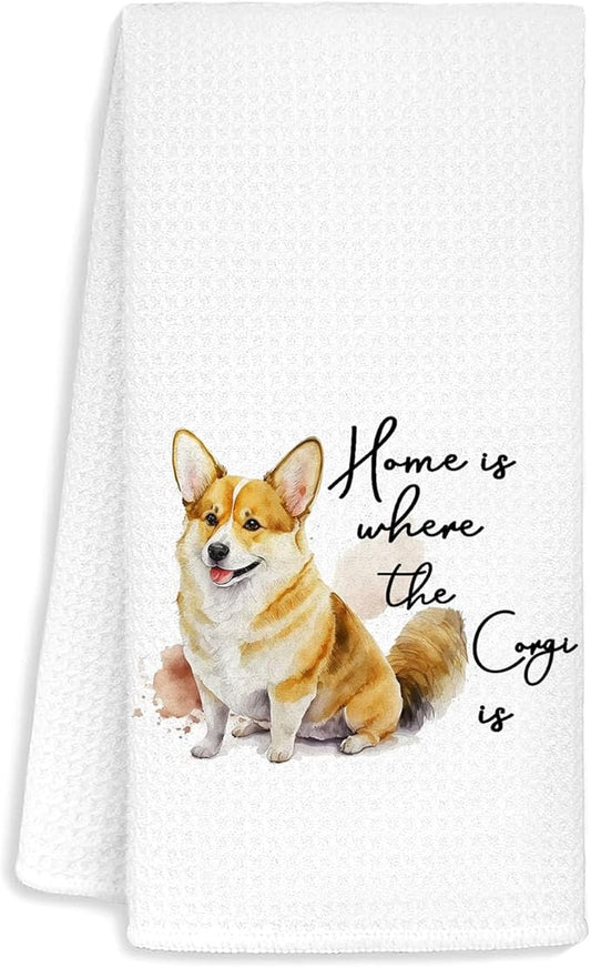 Jvpke Corgi Gifts,Corgi Kitchen Towels,Corgi Decor,Gifts for Corgi Lovers,Corgi Dish Towels,Cute Bathroom Decor,Corgi Hand Towels 16×24 Inch