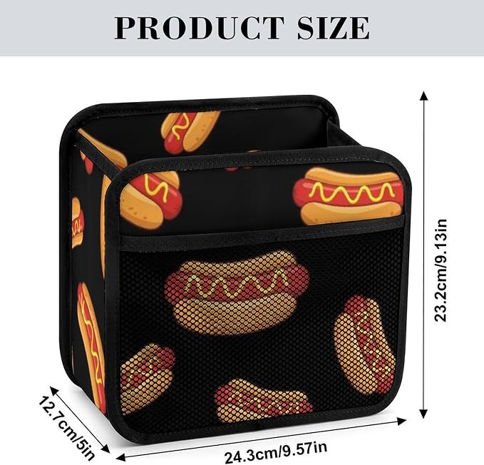 Car Backseat Organizer Hanging Seat Back Accessories with Pocket, Fun Food | Hotdog Hot Dogs, Auto Storage Organizer with Adjustable Buckle, Universal Fit Front Back Headrest