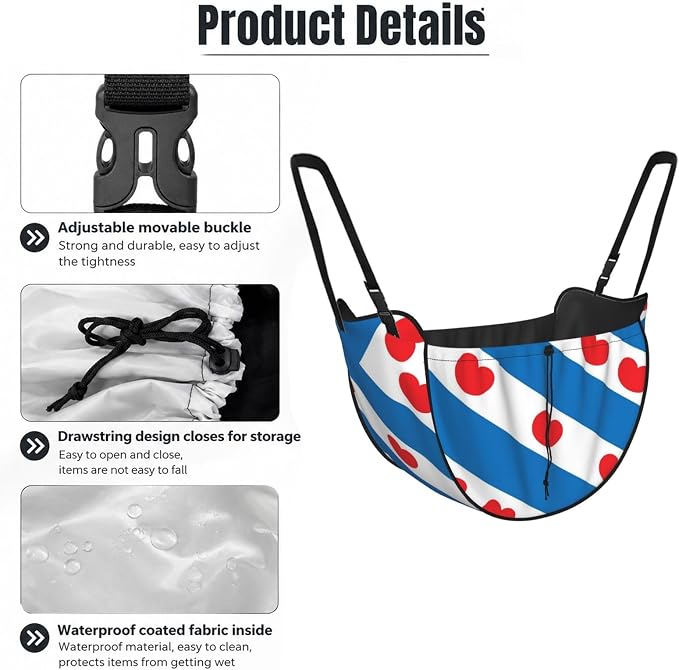 Flag of Friesland Car Seat Organizer-Backseat Storage Bag for Travel | Waterproof Durable. Holds Snacks Gear Essentials. Fits Most Cars.