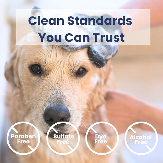 All-in-One Dog Shampoo & Conditioner, 16 oz – Oatmeal & Coconut Formula for Dry & Sensitive Skin, Gentle Cleansing, No Harsh Chemicals or Parabens, Light Fresh Scent, Made in USA