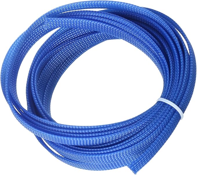 Jutagoss PET Expandable Braided Cable Sleeve, 16.4ft - 3/8 inch Blue Cable Management Sleeve, Wire Loom Tube Cord Protector for USB Cable, Power Cord, Audio Video and More, 1Pc