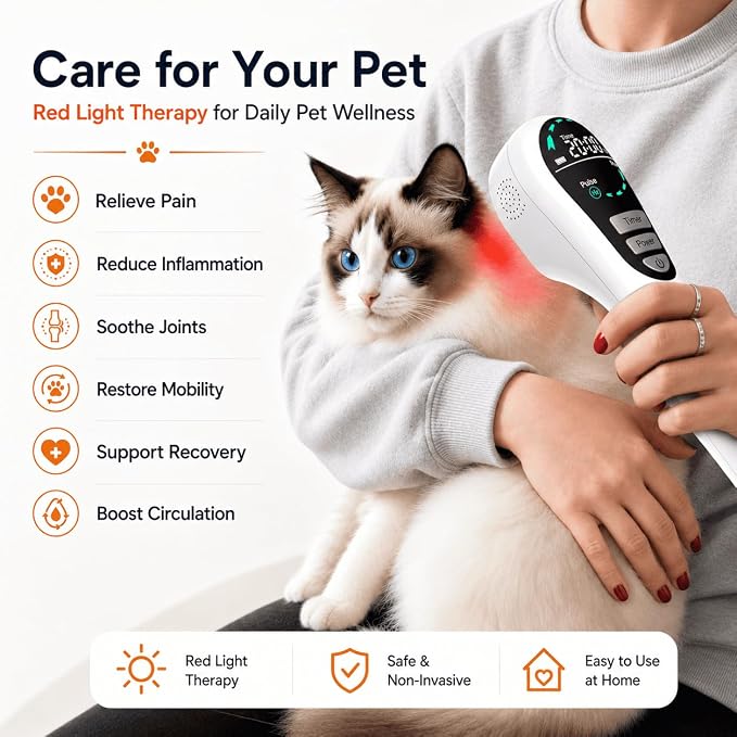 GOYOJO Cold Laser Therapy for Dogs – Red Light Device with Stand | 650nm*14, 808nm*4 & 980nm*2 Infrared Light for Joint Support, Mobility & Skin Wellness in Pets
