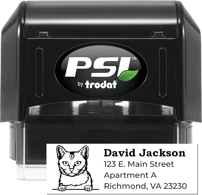 Personalized Burmilla Cat Return Address Stamp | Custom Self-Inking Decorative Equipment Rubber Stamper for Mail & Letters | Handcrafted Feline Design Home Office Postal Mailing Labels 7/8 x 2-1/4