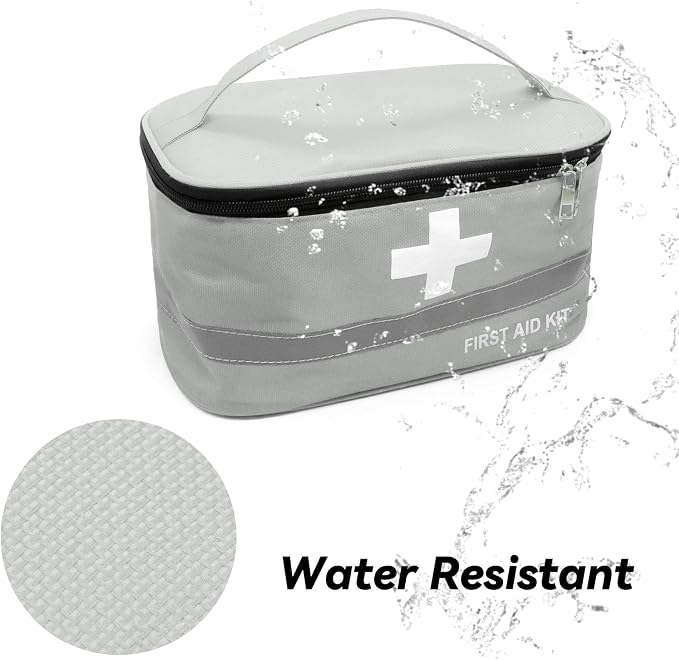 Faylapa Empty First Aid Bag, 10.2x5.5x5.5 inches Portable Outdoor First Aid Medical Storage Bag, Multi-Function Emergency Medicine Storage Organizer for Home Outdoor Travel Car Camping Hiking