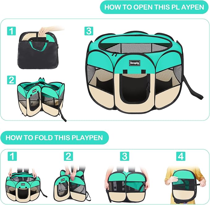 Foldable Pet Playpen, Pop Up Dog Kennel Tent for Indoor and Outdoor Use | Foldable Pet Playpen, Pop Up Dog Kennel Tent for Indoor and Outdoor Use
