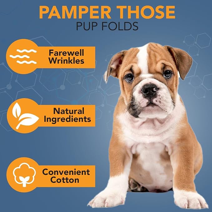 NOVEHA 5”x7” Large Dog Wipes | Wipes for Bulldog, French Bulldog, Pug, English Bulldog | Deodorizing, for Multiple Areas Removes Dirt, Wrinkles, Folds, Tear Stain, Tail Pocket & Paws (3PK-120 Counts)