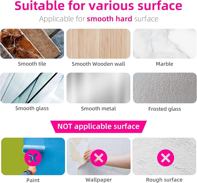 Broom and Mop Holder, Super Anti-Slip Wall Mount, Self Adhesive Gripper for Bathroom, Garage and Laundry Room Storage, Black