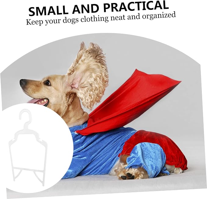 Ciieeo 10pcs Pet Clothing Holders Compact Dog Clothes Hangers Lightweight PP Material Sturdy Apparel Organizers for Pets