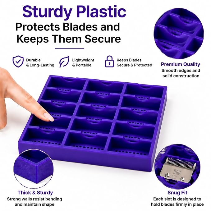 Mini Toolbox Drawer Organizer for Dog Grooming Blades – Desktop Storage Insert, Holds 18 Blades, Perfect for Pet Grooming Tools, Workshop or Home Use