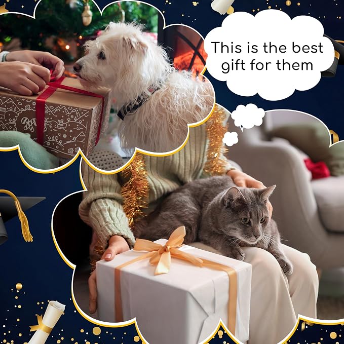 Pet Graduation Caps Velvet Dog and Cats Graduation Hats with Yellow Tassel Doctroal Cap Pet Grad Costume for Grad Holiday Birthday Party Costume Accessory for Large Dog(L(7 * 7in))