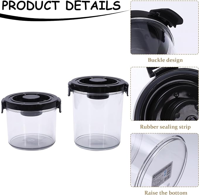 Dog Treat Container, Dog Food Storage with 2 Jars, Airtight Pet Treat Storage With Lids,Small Pet Food Container, Puppy Treats Bin for Kitchen Counter,Freshness Seal-Clear, Rotundity