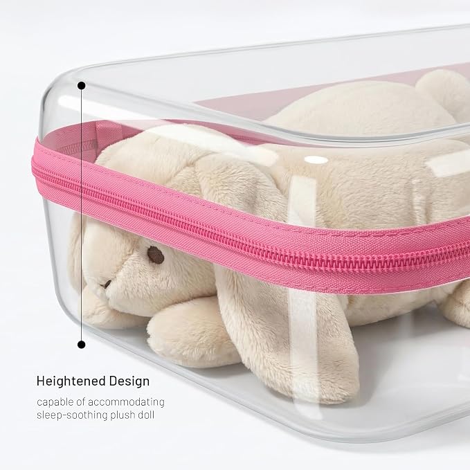 Clear Hard Shell Organizer Cases, 3 Pack with Handle | Durable PET shell with water-resistant, scratch-resistant surface for travel, toiletries, electronics and toys